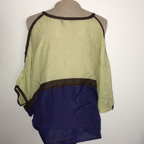 VTG Y2K KAS NEW YORK SILK BLEND ABSTRACT DRAPED DOLMAN SZ M - Picture 4 of 6